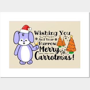 Wishing You And Your Burrow Merry Carrotmas Posters and Art